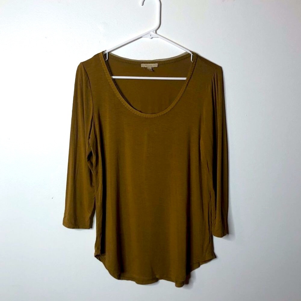 Bordeaux Womens Yellow Mustard Shirt Size Small